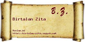 Birtalan Zita névjegykártya