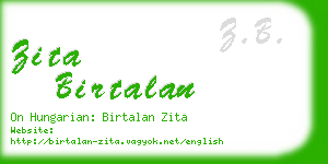 zita birtalan business card